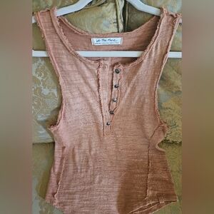 NWOT Free People We The Free textured tank, Doe Brown, 100%cotton